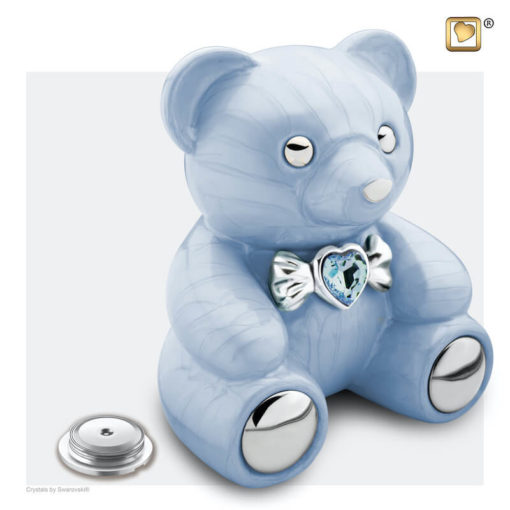 Kinder urn beer blauw C1011 deksel