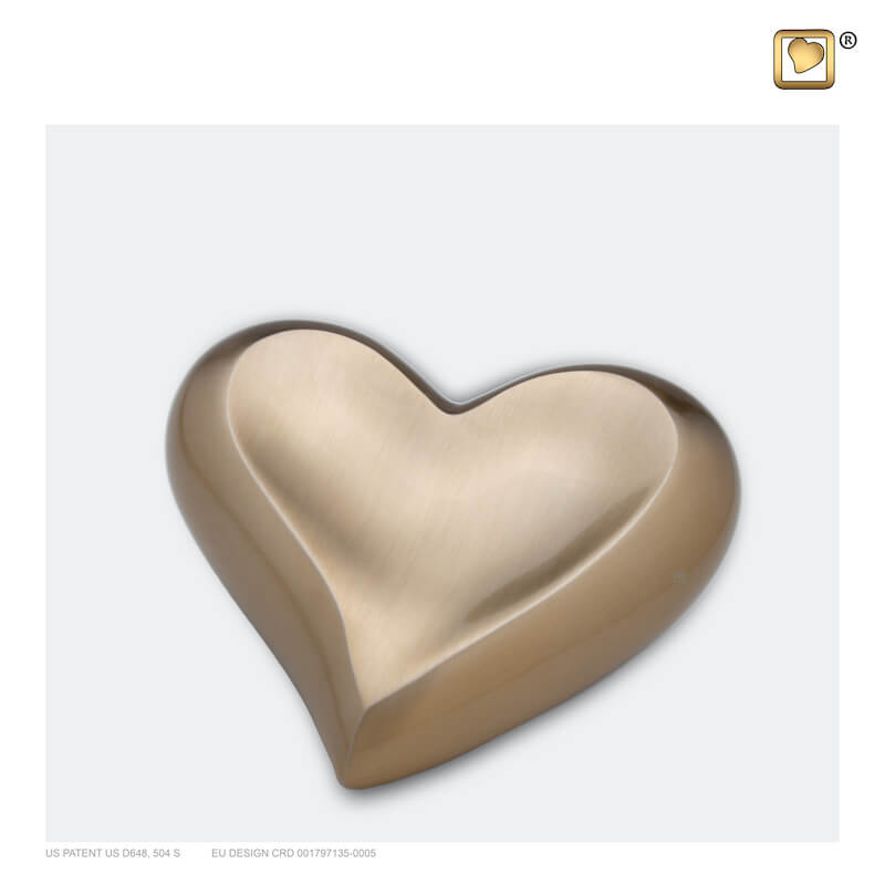Afleiden Het kantoor erosie Mini urn hart | goud geborsteld - Herdenkingswinkel