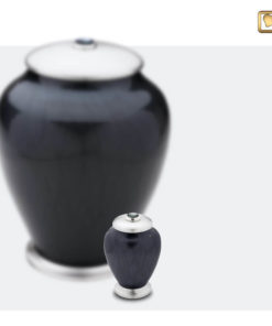 Premium Urn Simplicity zwart met zilver A523 set