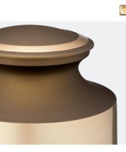 Premium Urn bruine matte lak met gouden messing A260 zoom