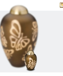 Premium Urn goudbruin met vlinders A543 set
