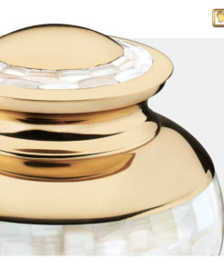 Premium Urn goudkleurig met parelmoer decoratie A230 zoom