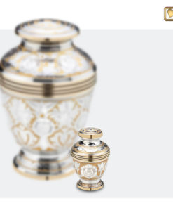 Premium Urn zilver met gouden decoratie A250 set