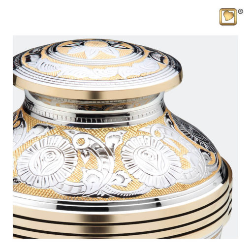 Premium Urn zilver met gouden decoratie A250 zoom