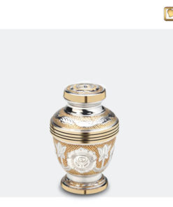 Premium Urn zilver met gouden decoratie K250