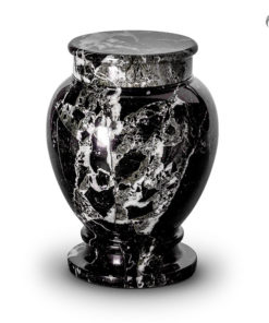 Marmeren urn zwart met wit