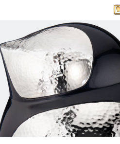 Soulbird urn vogel mat zwart met glanzend zilver A560 zoom