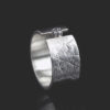 Zilveren ring met vingerafdruk en zikronia steen van 2 mm