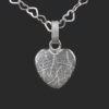 Zilveren hartvormige hanger met vingerafdruk