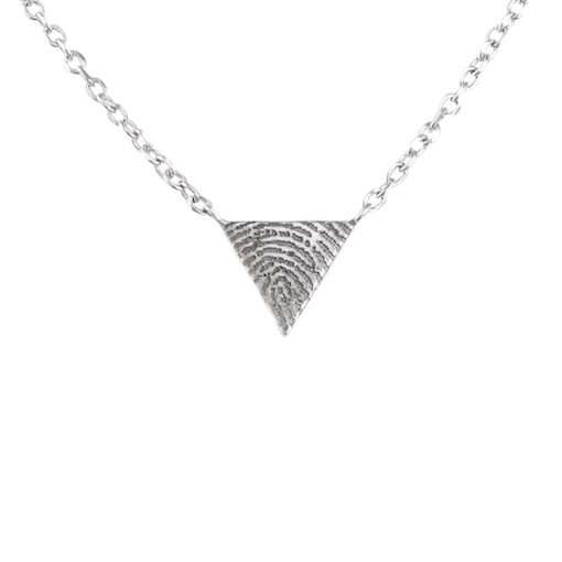 Spiksplinternieuw Zilveren hanger met vingerafdruk incl. ketting | driehoek LA-06
