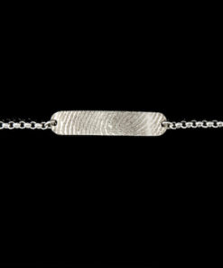Zilveren schakelarmband met vingerafdruk