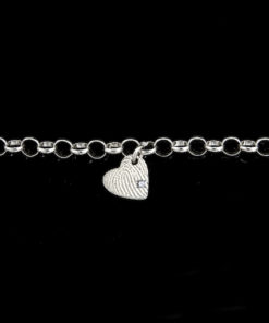 Zilveren armband met hanger, hartvorm