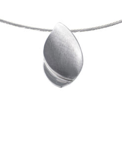 Zilveren ashanger met schroefdopje en asbuisje, design blad