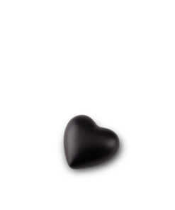 Keramische mini urn hart zwart