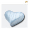Mini urn hart parelmoer blauw H668