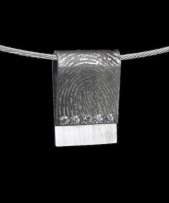 Zilveren hanger met vingerafdruk