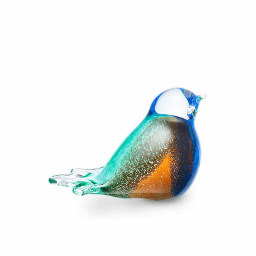 Glazen mini urn vogel | multicolor