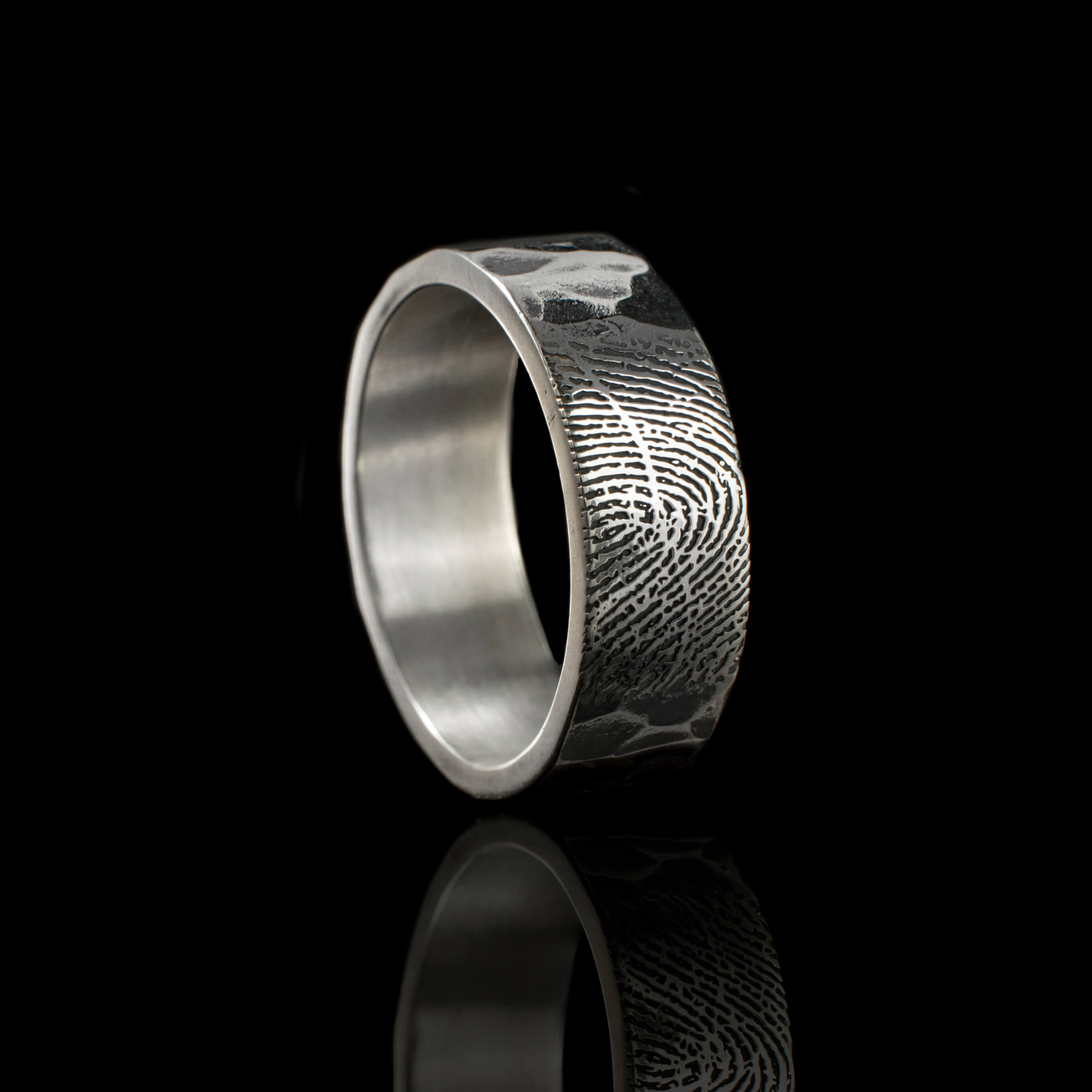 klink terugvallen Maaltijd Zilveren ring met vingerafdruk | bol smeedprofiel - Herdenkingswinkel