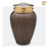 Premium urn bruin met gouden decoratie A291