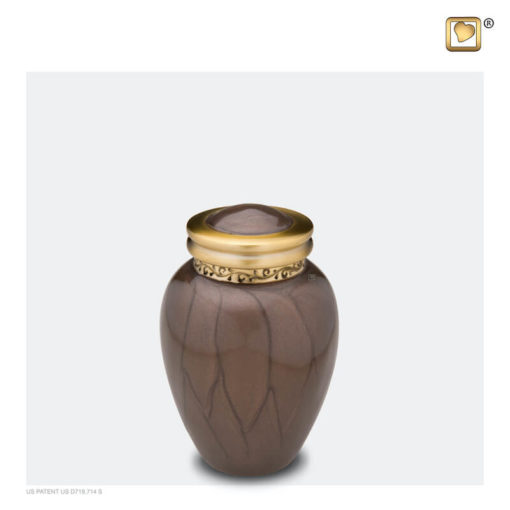 Premium urn bruin met gouden decoratie K291