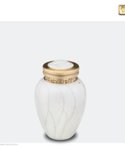 Premium urn wit met gouden decoratie K290
