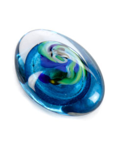 Glazen mini urn blauw