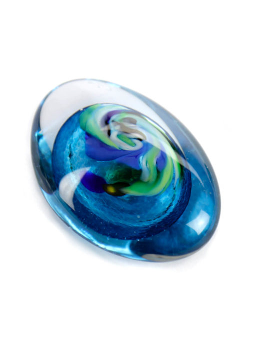 Glazen mini urn blauw