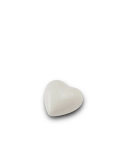 Keramische mini urn hart wit