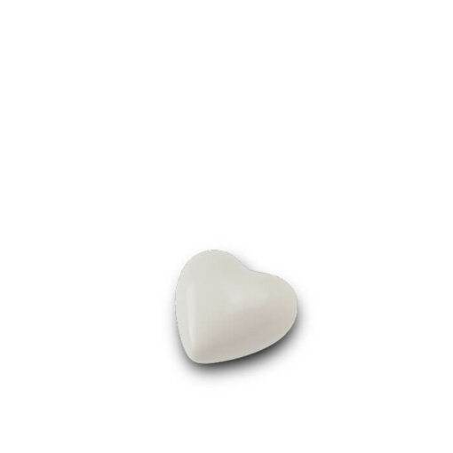 Keramische mini urn hart wit
