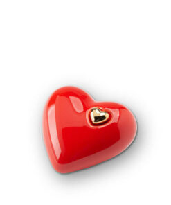 Keramische urn hart rood