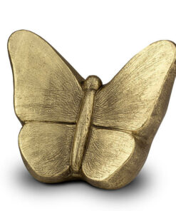 Keramische urn vlinder goud
