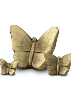 Keramische vlinder urn goud