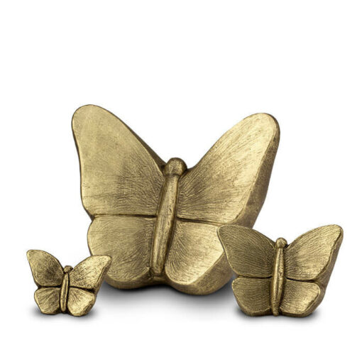 Keramische vlinder urn goud