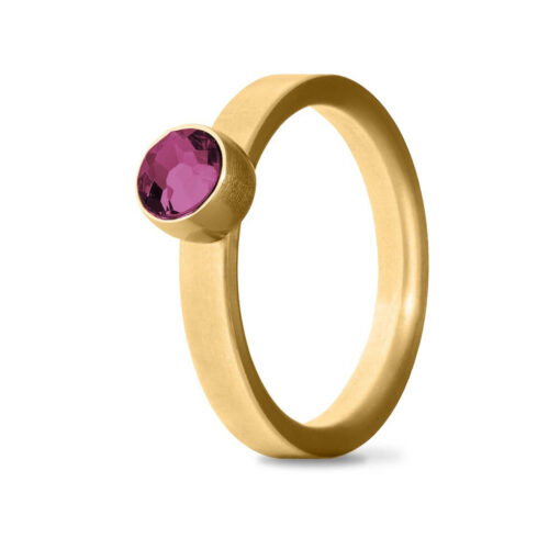 Goudkleurige asring Birthstone Februari