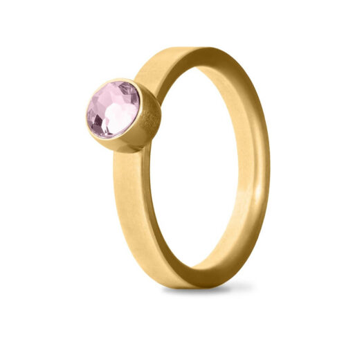 Goudkleurige asring Birthstone Juni