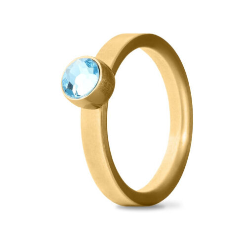 Goudkleurige asring Birthstone Maart