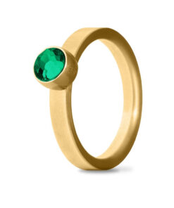 Goudkleurige asring Birthstone Mei