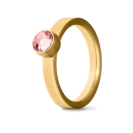 Goudkleurige asring Birthstone Oktober