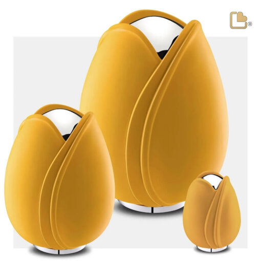 Tulp urn geel set