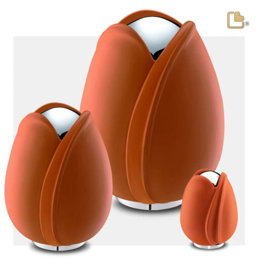 Tulp urn oranje set