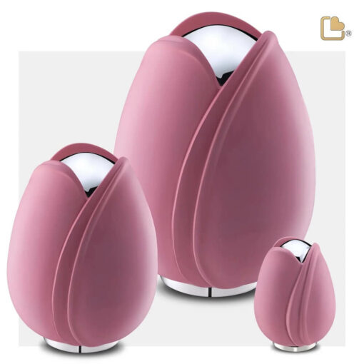 Tulp urn roze set